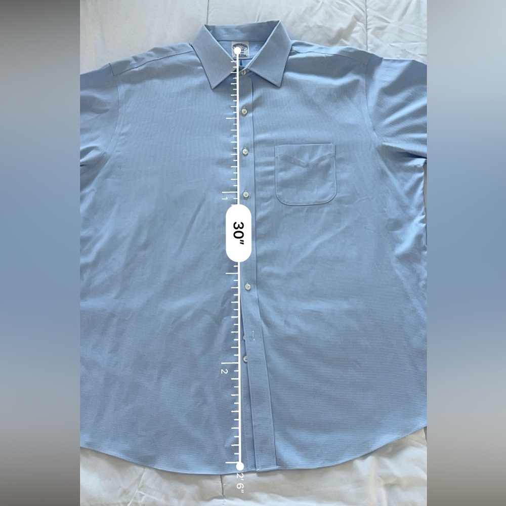 Brooks Brothers Blue Regent Non-Iron Supima Cotton Dress Shirt Size 17.5 - Picture 9 of 12